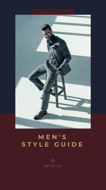 Handsome Man wearing Stylish Suit Instagram Story Design Template