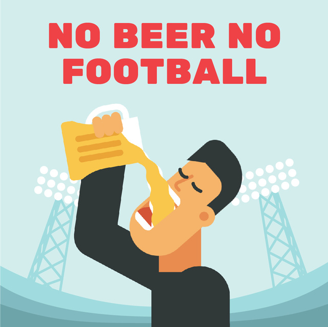 Man Drinking Beer at Football Stadium Animated Post – шаблон для дизайну