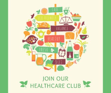 Healthcare club poster Large Rectangle Modelo de Design