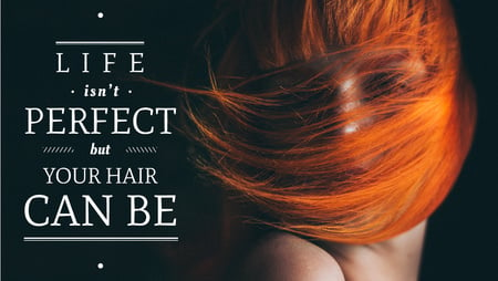 Woman with Long Red Hair Title – шаблон для дизайна