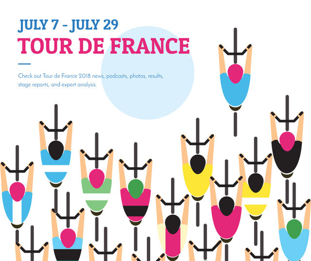 Plantilla de diseño de Tout de France 2018 postcard Facebook 