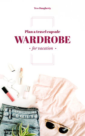Capsule Stylish Clothes and Accessories Book Cover Πρότυπο σχεδίασης