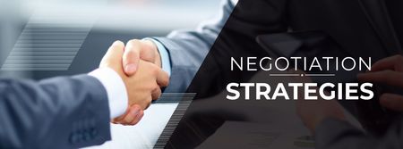 Platilla de diseño Negotiation Strategies with Business People shaking hands Facebook cover