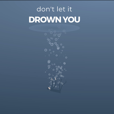 Man drowning underwater Animated Post Tasarım Şablonu