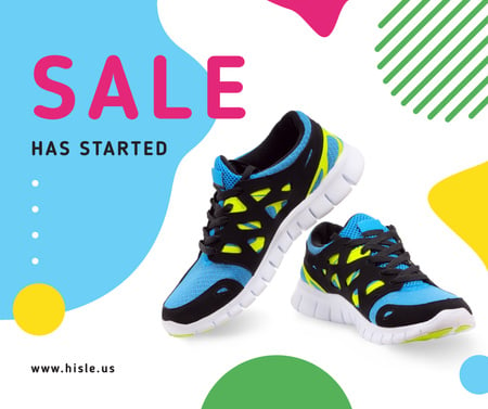 Pair of athletic Shoes on sale Facebookデザインテンプレート