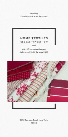 Platilla de diseño Home Textiles Event Announcement in Red Graphic