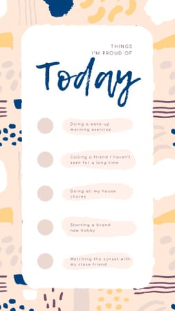 Check list for Day to be Proud of Instagram Story Design Template
