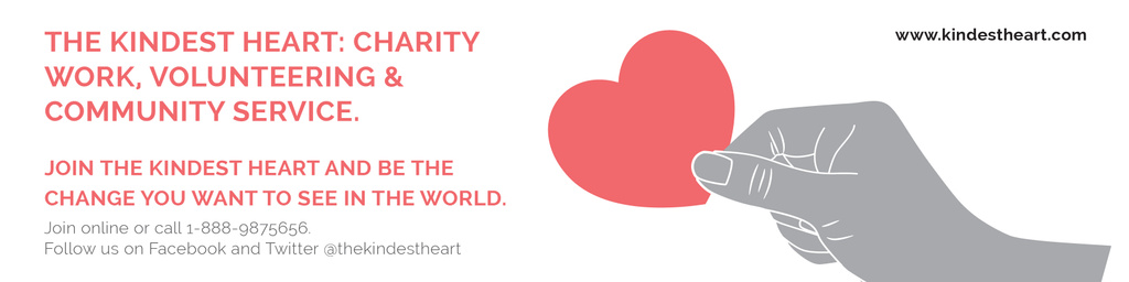 The Kindest Heart Charity Work Twitter Design Template