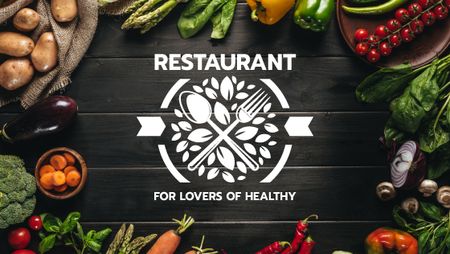 Healthy Food Menu with cooking ingredients Title Design Template