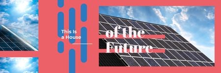 Solar panel clean energy Twitter Design Template
