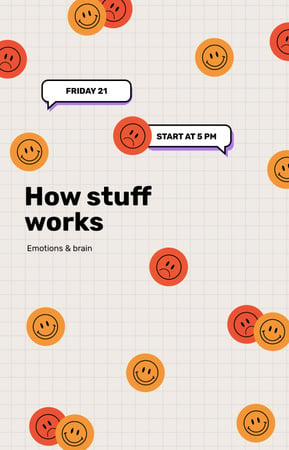 Ontwerpsjabloon van IGTV Cover van Emotions lecture with Smiley Stickers