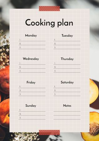 Cooking Plan in Frame with Fruits Schedule Planner Modelo de Design
