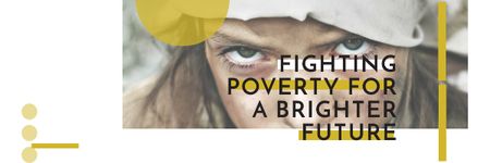 Modèle de visuel Citation about Fighting poverty for a brighter future - Email header