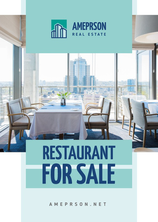 Ontwerpsjabloon van Flayer van Real Estate Offer Restaurant Interior