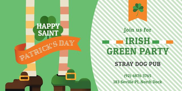 Green Party Annoucement on St.Patricks Day Image Design Template