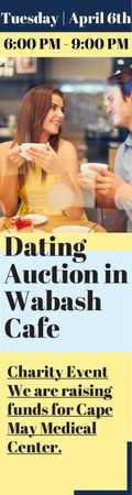 Ontwerpsjabloon van Skyscraper van Dating Auction in Wabash Cafe