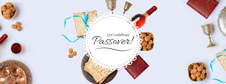Happy Passover Dinner Table Frame Facebook Video cover Design Template