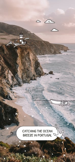 Scenic seacoast in Portugal Snapchat Geofilter Design Template
