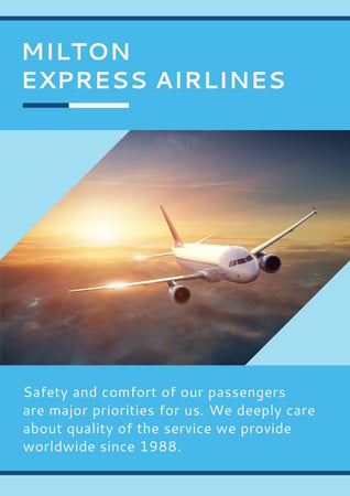 Express airlines advertisement Poster Šablona návrhu