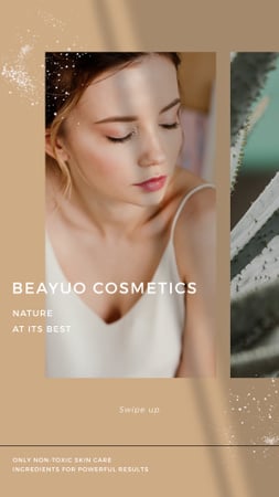 Template di design Cosmetics Products Offer with Tender Woman Instagram Story