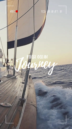 Modèle de visuel yacht blanc en mer - TikTok Video
