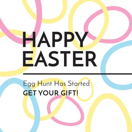 Egg Hunt Offer with rotating Easter Eggs Animated Post Tasarım Şablonu