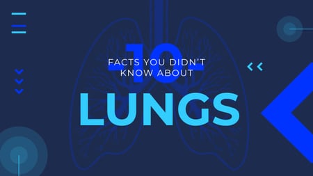 Medical Facts Lungs Illustration in Blue Youtube Thumbnail Design Template