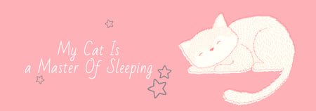 Cute Cat Sleeping in Pink Tumblr Design Template