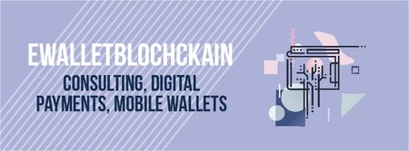 Blockchain concept with browser page Facebook Video cover tervezősablon