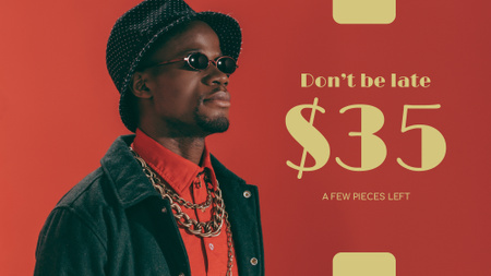 Fashion Sale Stylish Man in Red FB event cover Design Template