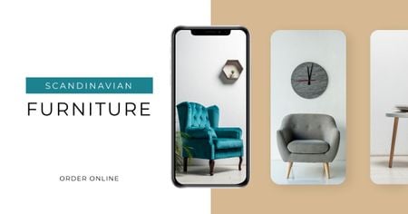 Online Furniture Shop Ad Facebook AD tervezősablon