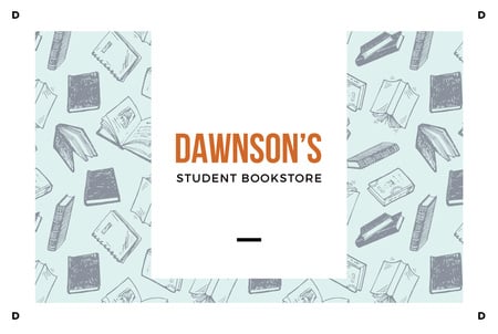 Template di design Student Bookstore with Books illustration Gift Certificate