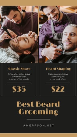 Man Shaving at Barbershop Instagram Story tervezősablon