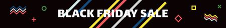 Black Friday Sale Minimal Lines and Icons Leaderboard – шаблон для дизайну