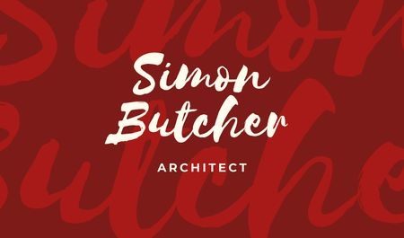 Architect Services Offer in Red Business card Modelo de Design