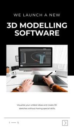 3D Modeling Software promotion Mobile Presentation Šablona návrhu