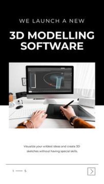 3D Modeling Software promotion Mobile Presentation Πρότυπο σχεδίασης