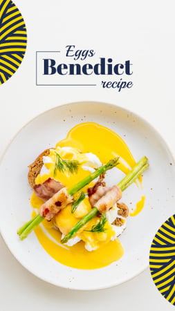 Eggs Recipe Ad with Delicious Dish Instagram Story Design Template