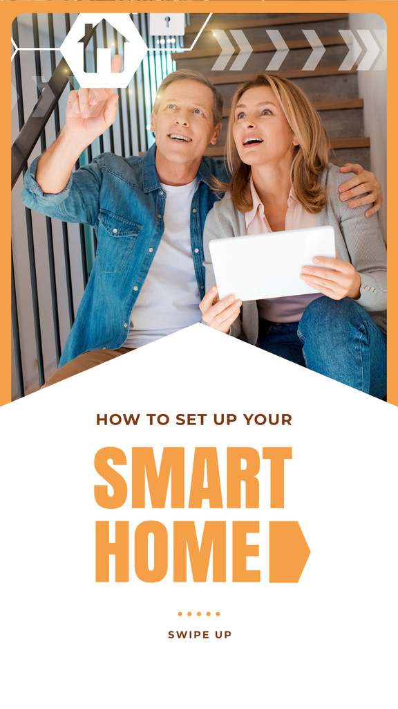 Plantilla de diseño de Couple Using Smart Home Application Instagram Story 