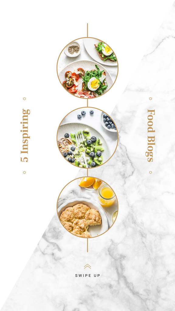 Set of healthy meals Instagram Story Design Template