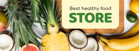 Food Store Offer Fresh Tropical Fruits Facebook cover Design Template