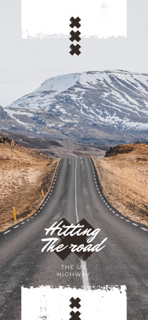 Empty road in nature landscape Snapchat Geofilter Πρότυπο σχεδίασης