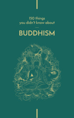 Buddha statue with religious symbols