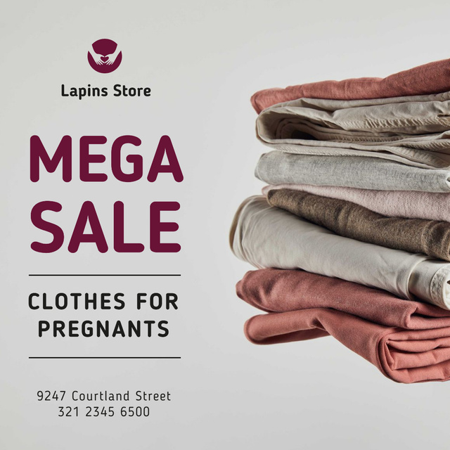 Ontwerpsjabloon van Instagram van Clothes Sale for Pregnants