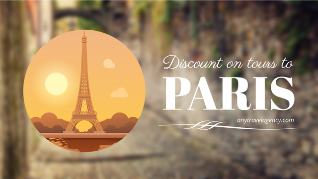 Ontwerpsjabloon van Full HD video van Tour Invitation with Paris Eiffel Tower