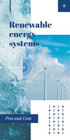 Wind turbines farm for Renewable Energy Graphic Design Template
