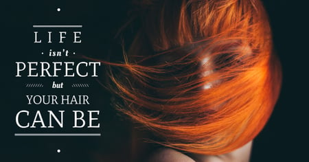 Ontwerpsjabloon van Facebook AD van Hair beauty quote with Attractive Woman