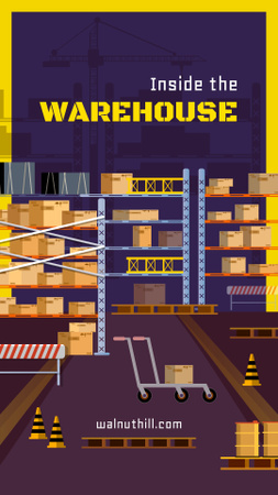 Ontwerpsjabloon van Instagram Story van Empty Warehouse Interior