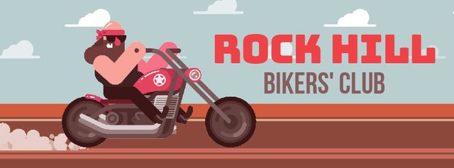 Biker riding his motorcycle Facebook Video cover – шаблон для дизайну