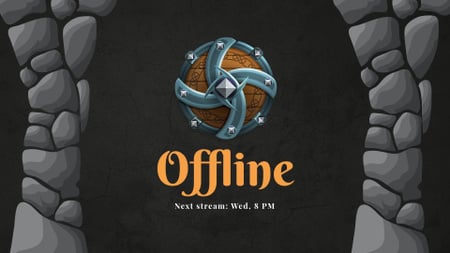 Template di design Annuncio di gioco in streaming con blocco magico Twitch Offline Banner